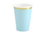 Popieriniai puodeliai LIGHT BLUE WITH GOLD