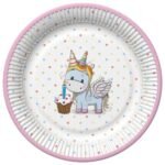 Popierinės lėkštutės UNICORN PASTEL