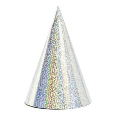 Gimtadienio kepurėlės HOLOGRAPHIC SILVER