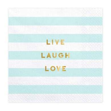 Popierinės servetėlės YUMMY LIVE LAUGH LOVE LIGHT BLUE