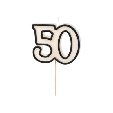 Gimtadienio žvakutė 50, black/white