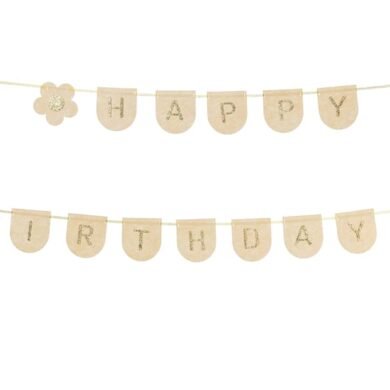 Veltinė girlianda HAPPY BIRTHDAY PINK