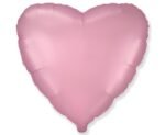 Folinis balionas HEART SATIN PASTEL LIGHT PINK nepakuotas