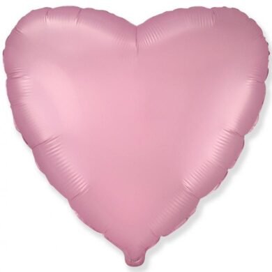Folinis balionas HEART SATIN PASTEL LIGHT PINK nepakuotas