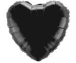 Folinis balionas HEART BLACK nepakuotas
