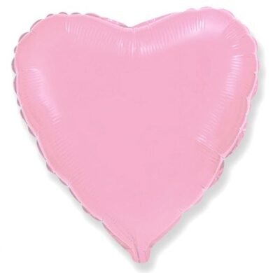 Folinis balionas HEART DELICATE PINK nepakuotas