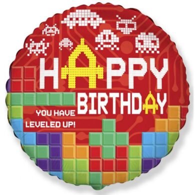 Folinis balionas HAPPY BIRTHDAY BRICKS nepakuotas