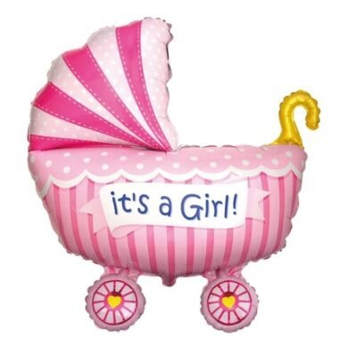 Folinis balionas GIRL'S PRAM PINK