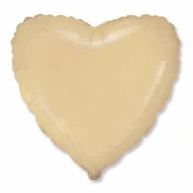 Folinis balionas HEART SATIN CREAM PASTEL nepakuotas