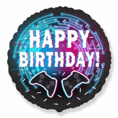 Folinis balionas HAPPY BIRTHDAY CONTROLLER GAMEPAD nepakuotas
