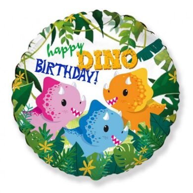 Folinis balionas HAPPY BIRTHDAY DINO nepakuotas