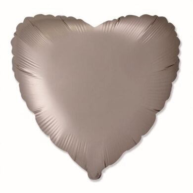 Folinis balionas HEART SATIN MUSHROOM nepakuotas