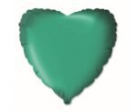 Folinis balionas HEART SATIN GREEN nepakuotas