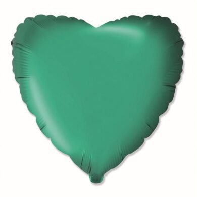 Folinis balionas HEART SATIN GREEN nepakuotas
