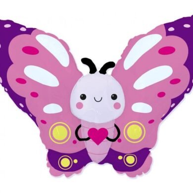 Folinis balionas  BUTTERFLY PINK nepakuotas