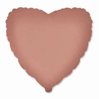 Folinis balionas HEART MATTE VINTAGE ROSE nepakuotas