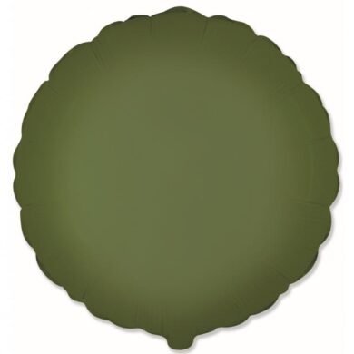 Folinis balionas ROUND MATTE OLIVE GREEN nepakuotas