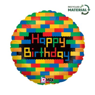 Folinis balionas R18 BIRTHDAY BLOCKS