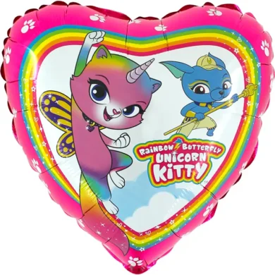 Folinis balionas RAINBOW BUTTERFLY UNICORN KITTY