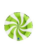 Folinis balionas ROUND SWIRLY WHITE-LIME GREEN