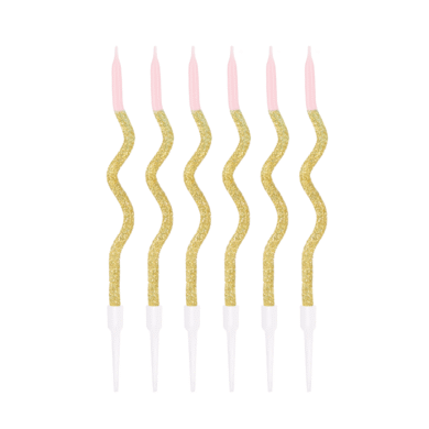 Gimtadienio žvakutės SWIRL PINK/GOLD