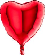 Folinis balionas HEART SMOOTH RED