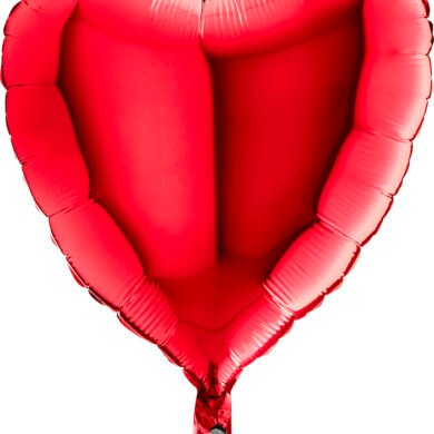 Folinis balionas HEART SMOOTH RED