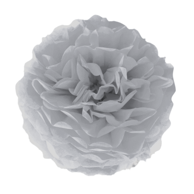 Pakabinama dekoracija POMPON GRAY SILVER 15cm.