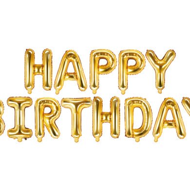 Folinis balionas HAPPY BIRTHDAY GOLD