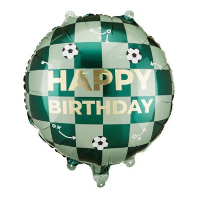Folinis balionas HAPPY BIRTHDAY WITH FOOTBALLS