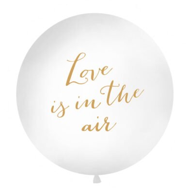 Lateksinis balionas LOVE IS IN THE AIR WHITE 1m.
