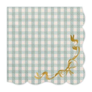 Popierinės servetėlės CHECKERED WITH BOW