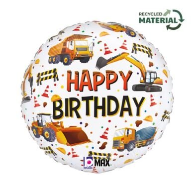 Folinis balionas CONSTRUCTION EQUIPMENT BIRTHDAY