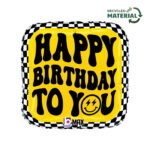 Folinis balionas SMILEY CHECKERBOARD BIRTHDAY