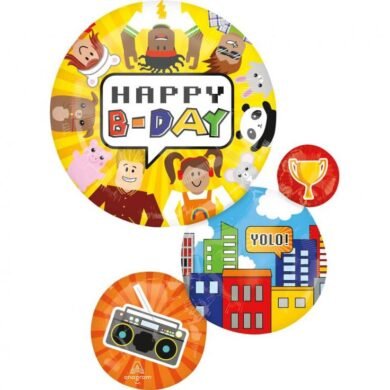 Folinis balionas HAPPY B-DAY YOLO