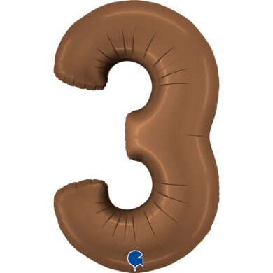 Folinis balionas 3 SATIN CHOCOLATE, 102cm.