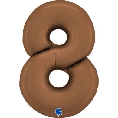 Folinis balionas 8 SATIN CHOCOLATE, 102cm.