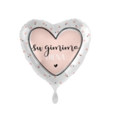 Folinis balionas SU GIMIMO DIENA / ŠIRDELĖ