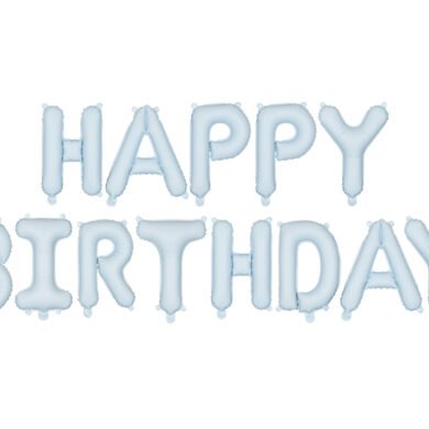 Balionų girlianda HAPPY BIRTHDAY BLUE