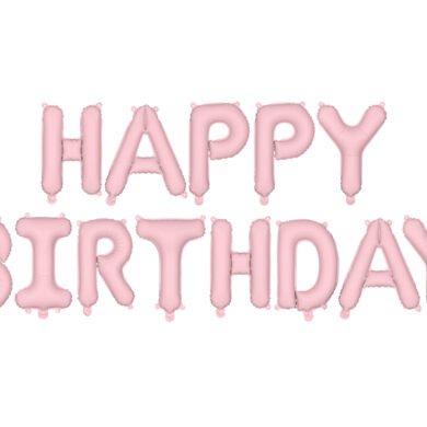 Balionų girlianda HAPPY BIRTHDAY PINK