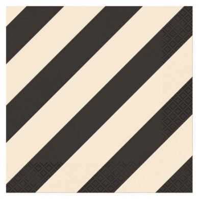Popierinės servetėlės STRIPED BLACK/BEIGE