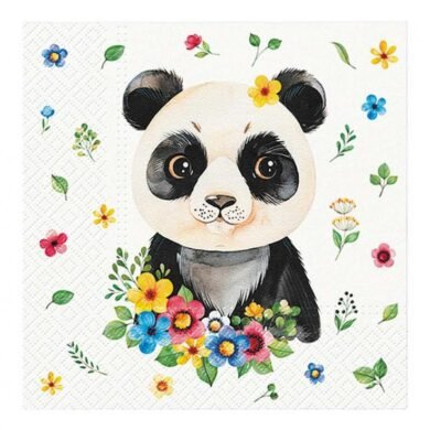 Popierinės servetėlės FLOWER PANDA