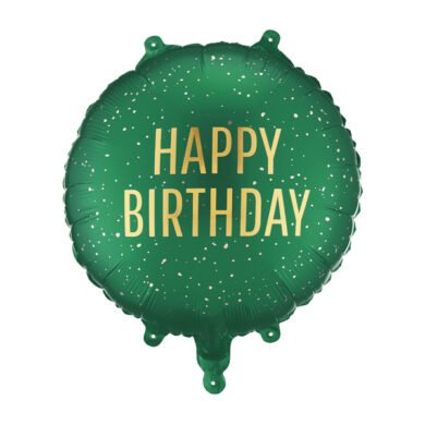 Folinis balionas HAPPY BIRTHDAY  35x35 cm DARK GREEN ROUND