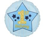 Folinis balionas BLUE 1ST BIRTHDAY