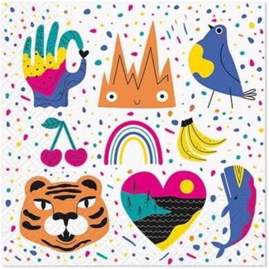 Popierinės servetėlės FRIENDLY DOODLES