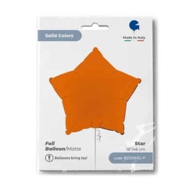 Folinis balionas STAR MATTE ORANGE