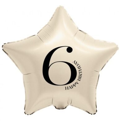 Folinis balionas STAR WITH NUMBER 6 18"
