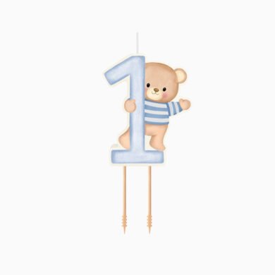 Gimtadienio žvakutė BLUE BABY BEAR 1