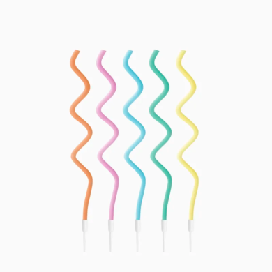 Gimtadienio žvakutės WAVY ASSORTED COLORS