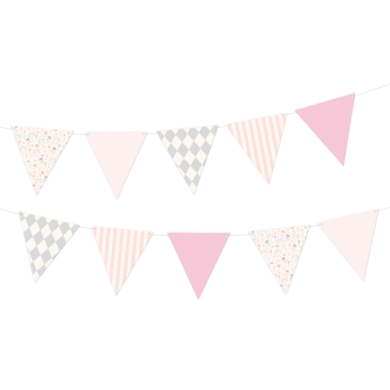 Vėliavėlių girlianda BABY PINK